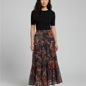 Fairycore Black Floral Maxi Skirt – Emu & Joe – Size S